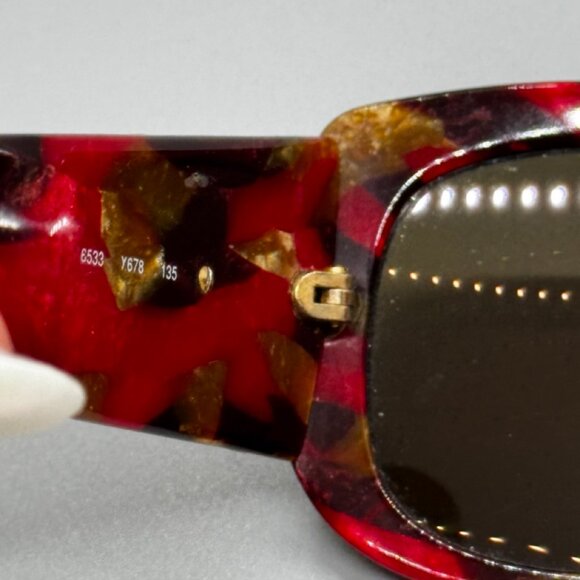 RARE Authentic YSL Yves SaintLaurent Red Gold Marble Sunglasses *For frames Only - Picture 13 of 15